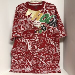 Lot 29 WHOOM! DELAYS T-Shirt Size mens XL Red Graffiti Graphic Gently Worn.